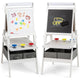 3-in-1 Kids Standing Double-sided Easel with Magnetic Chalkboard and Whiteboard
