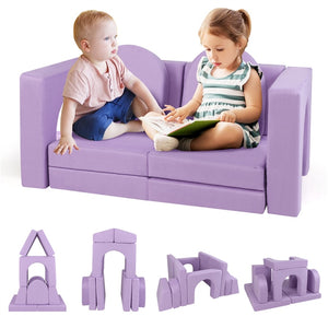 8-Piece Modular Kids Sofa Play Couch Climb Playset with Covers