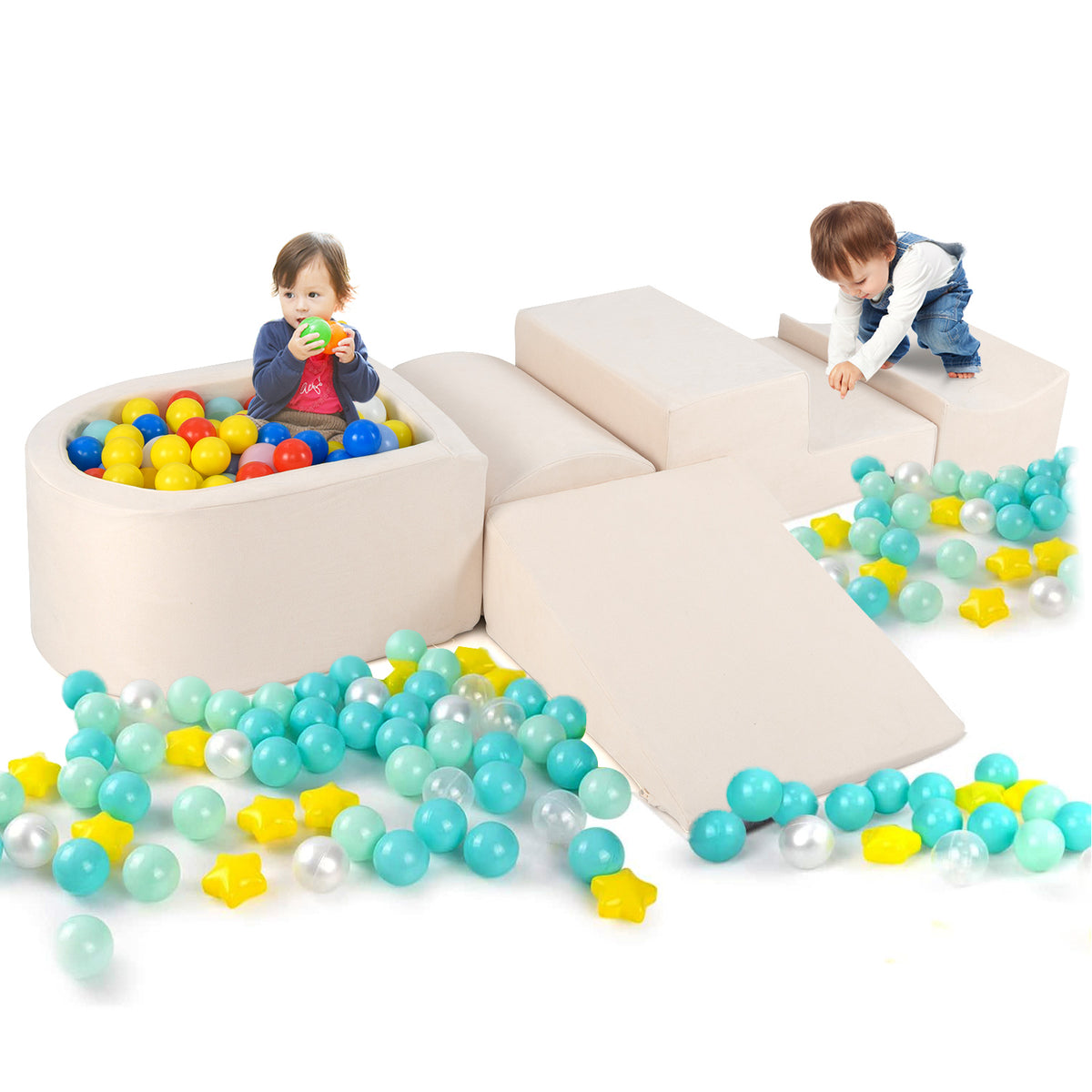5-Piece Kids Climb and Crawl Soft Playset with Machine-Washable Covers