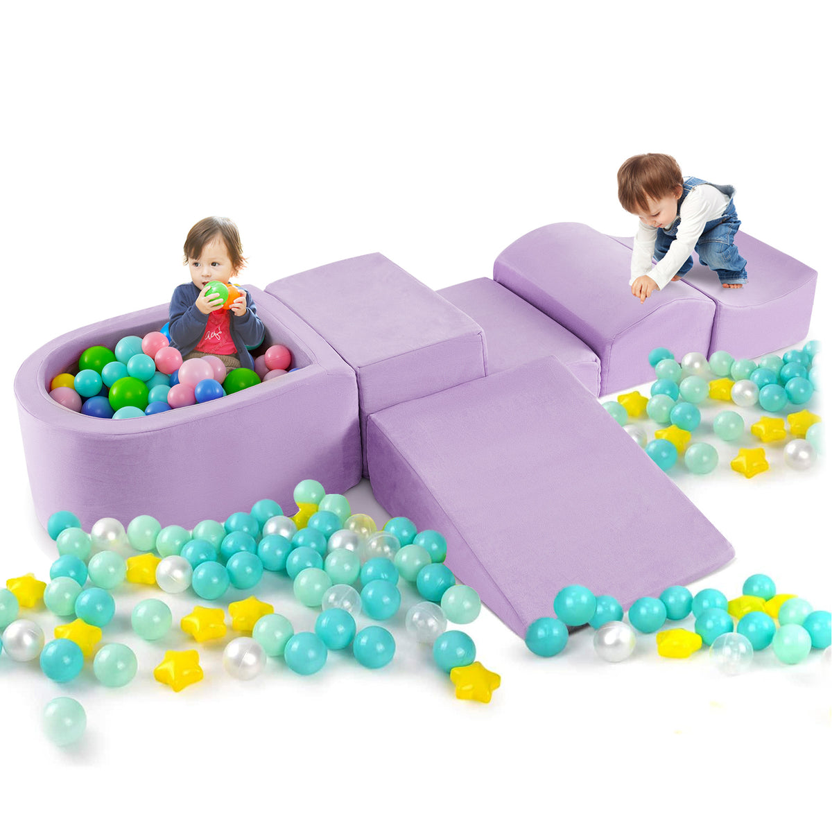 5-Piece Kids Climb and Crawl Soft Playset with Machine-Washable Covers