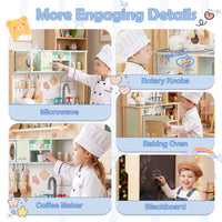 Toddler Toy Kitchen Set with Lights and Sounds for Girls and Boys Ages 3+