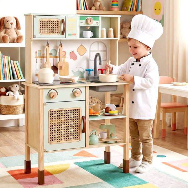 Toddler Toy Kitchen Set with Lights and Sounds for Girls and Boys Ages 3+