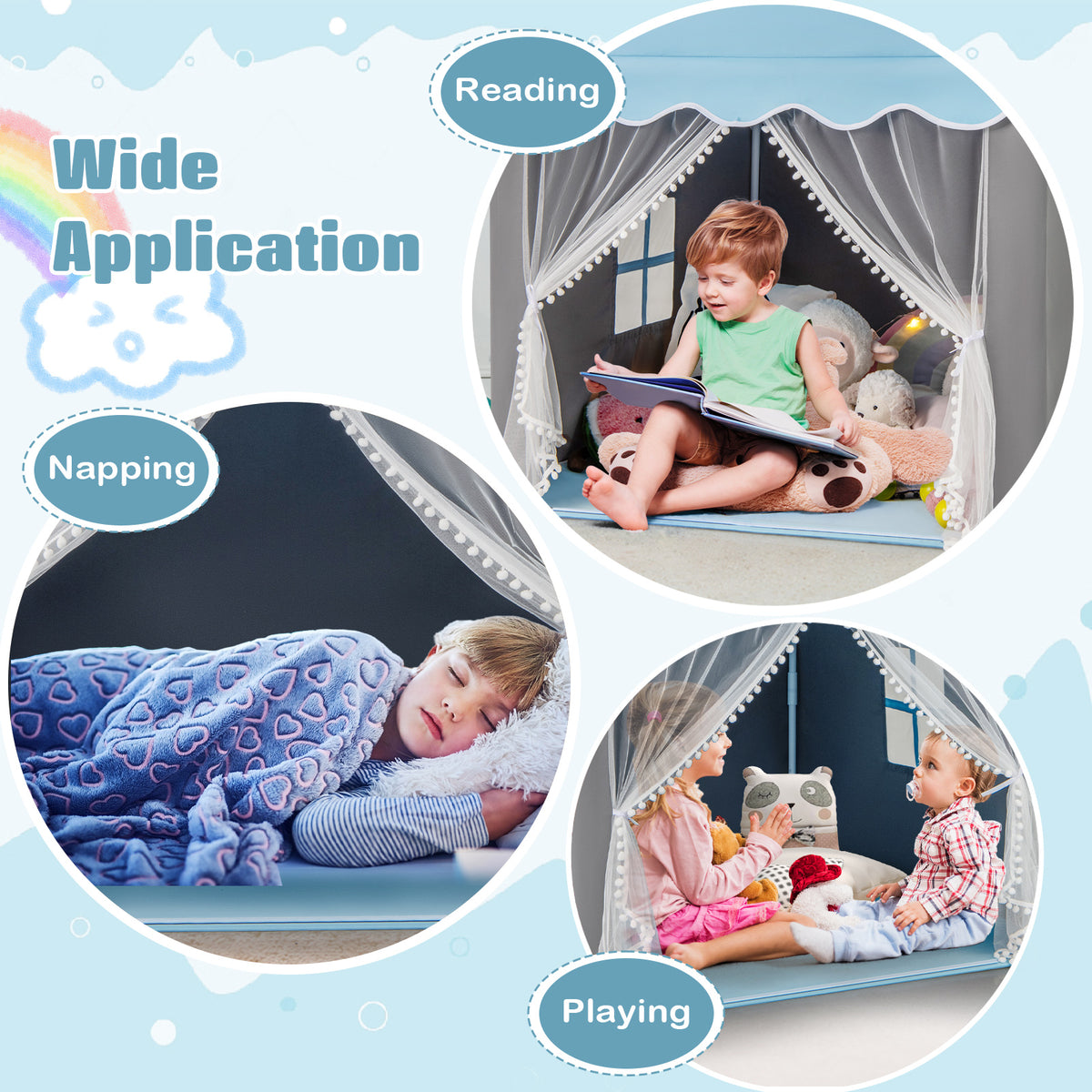 Indoor Outdoor Princess Tent for Boys & Girls
