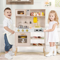 Kids Kitchen Playset, Pretend Play Kitchen w/ Stoves with Sound & Light, Oven