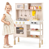 Kids Kitchen Playset, Pretend Play Kitchen w/ Stoves with Sound & Light, Oven