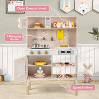 Kids Kitchen Playset, Pretend Play Kitchen w/ Stoves with Sound & Light, Oven