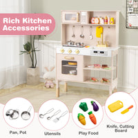 Kids Kitchen Playset, Pretend Play Kitchen w/ Stoves with Sound & Light, Oven