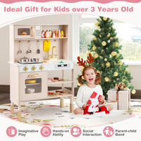 Kids Kitchen Playset, Pretend Play Kitchen w/ Stoves with Sound & Light, Oven