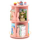 Cute 2-tier Kids Bookcase with Bunny/ Bear Bookends & 8 Compartments