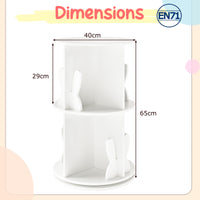 Cute 2-tier Kids Bookcase with Bunny/ Bear Bookends & 8 Compartments