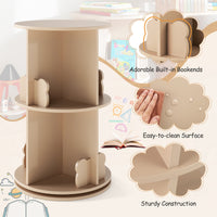 Cute 2-Tier Kids Bookcase with Bear Bookends