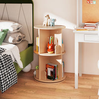 Cute 2-Tier Kids Bookcase with Bear Bookends