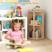 Cute 2-Tier Kids Bookcase with Bear Bookends