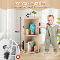 Cute 2-Tier Kids Bookcase with Bear Bookends