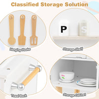 Play Kitchen for Kids, Wooden Kitchen Playset with Stoves, Faucet, Sink, Microwave & Oven
