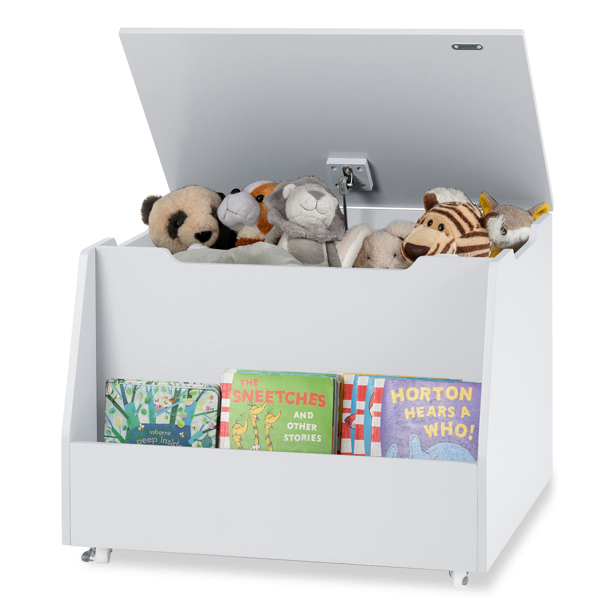 Kids Toy Box Wooden Mobile Toy Storage Organizer