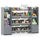 Kids Toy Storage Organizer Shelf, 4-Tier Large Storage Cabinet with 6 Cubbies & 8 Removable Bins