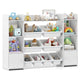 Kids Toy Storage Organizer Shelf, 4-Tier Large Storage Cabinet with 6 Cubbies & 8 Removable Bins