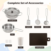 Corner Wooden Play Kitchen with Lights & Sounds, Large Pretend Play Kitchen Set with Blackboard