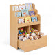 Toy Storage Organizer w/Shelves & Rolling Drawer, Toddler Book Storage Chest
