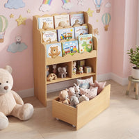 Toy Storage Organizer w/Shelves & Rolling Drawer, Toddler Book Storage Chest