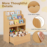 Toy Storage Organizer w/Shelves & Rolling Drawer, Toddler Book Storage Chest