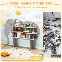 Elephant Kids Bookshelf, 3-Tier Toddler Bookcase for Toy Storage