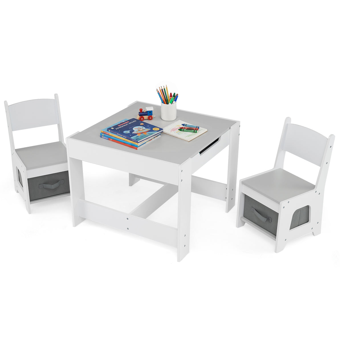 3-In-1 Kids Multi Activity Table & 2 Chairs Set for Toddlers