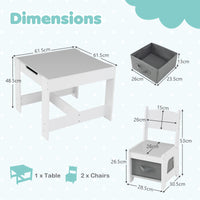 3-In-1 Kids Multi Activity Table & 2 Chairs Set for Toddlers