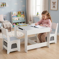 3-In-1 Kids Multi Activity Table & 2 Chairs Set for Toddlers