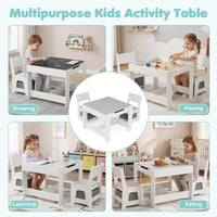 3-In-1 Kids Multi Activity Table & 2 Chairs Set for Toddlers