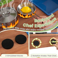 Kids Mud Kitchen Solid Wood with Planter Box Sink Stoves and Chalkboard
