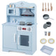 Play Kitchen for Kids, Wooden Kitchen Playset with Range Hood