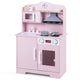 Play Kitchen for Kids, Wooden Kitchen Playset with Range Hood