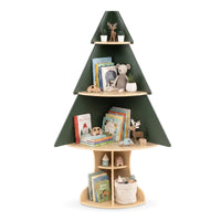 Corner Tree Bookshelf for Kids, Wooden Montessori Toddler Bookcase