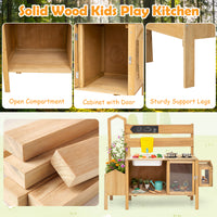 Honey Joy Mud Kitchen for Kids, Pretend Play Kitchen with Detachable Bird Cage