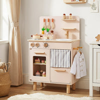 Wooden Play Kitchen for Kids, Role-Play Gift for Boys & Girls Ages 3+