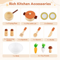 Wooden Play Kitchen for Kids, Role-Play Gift for Boys & Girls Ages 3+
