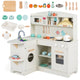 Wooden Play Kitchen for Kids w/ Lights & Sounds