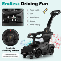 3-in-1 Ride On Push Car, Licensed Lamborghini Sliding Car