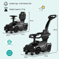 3-in-1 Ride On Push Car, Licensed Lamborghini Sliding Car