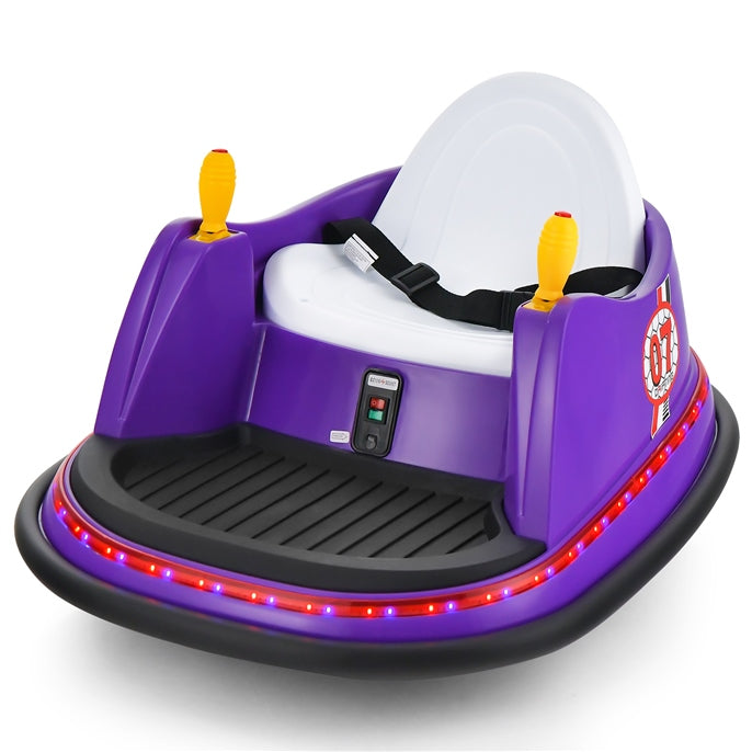 12V Electric Kids Ride On Bumper Car with Flashing Lights and Slow Start Function