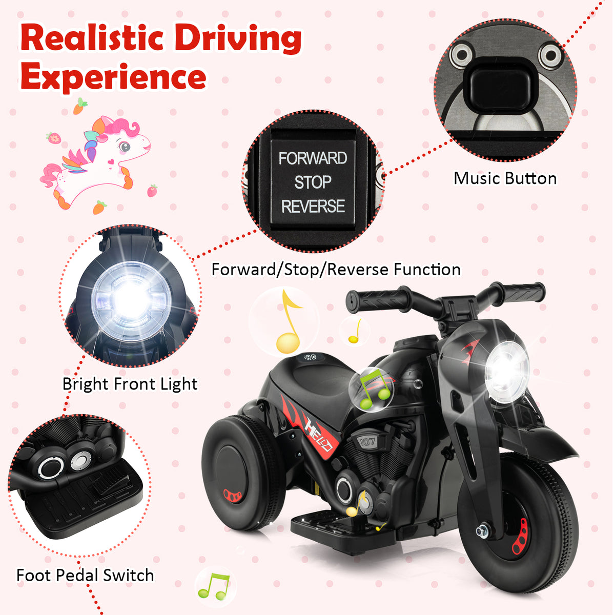 6V Kids Bubble Car, Electric Kid Ride on Motorcycle with Bubble Maker