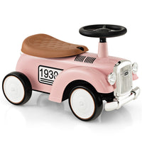 Retro Kids Ride-on Toy, Kids Vehicle Toy w/Working Steering Wheel, Under Seat Storage & Large EVA Wheels