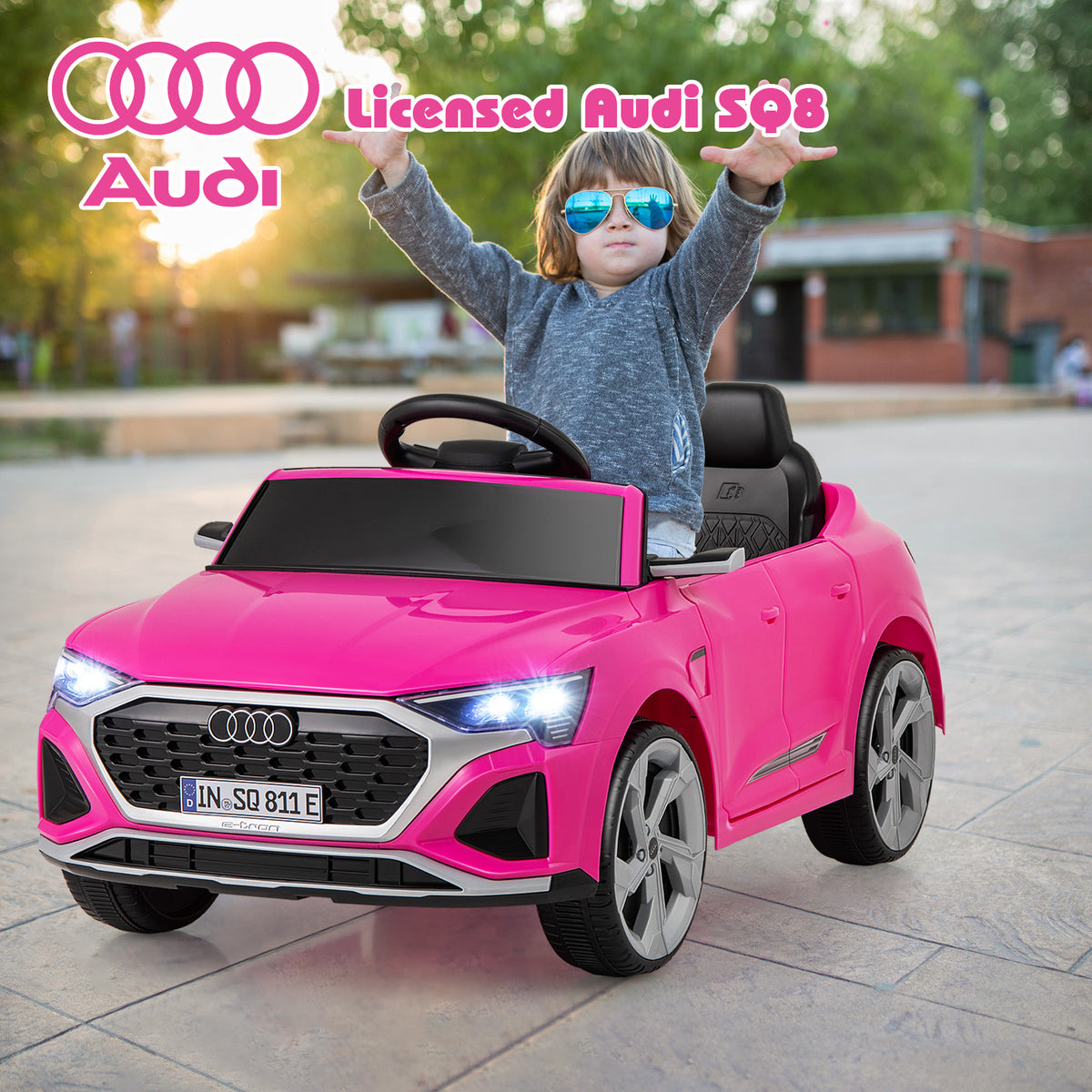 Licensed Audi SQ8 Kids Ride on Car, 3 Speeds, Ride on Toy with Soft Start & Spring Suspension