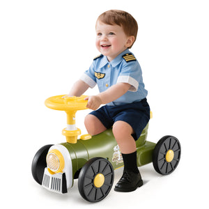 Ride on Push Car, Ride on Toy with Storage Compartment & Train Whistle Sound Button