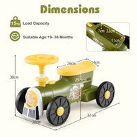 Ride on Push Car, Ride on Toy with Storage Compartment & Train Whistle Sound Button