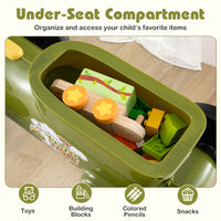 Ride on Push Car, Ride on Toy with Storage Compartment & Train Whistle Sound Button