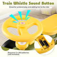 Ride on Push Car, Ride on Toy with Storage Compartment & Train Whistle Sound Button