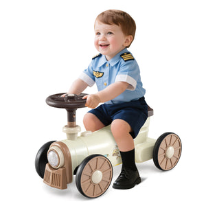 Ride on Push Car, Ride on Toy with Storage Compartment & Train Whistle Sound Button